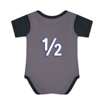 Load image into Gallery viewer, Half Year Down - Football Shield Baby Onesie - 6 Month Milestone Body Suit
