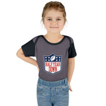 Load image into Gallery viewer, Half Year Down - Football Shield Baby Onesie - 6 Month Milestone Body Suit
