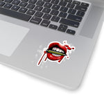 Load image into Gallery viewer, Catching Bullets Kiss-Cut Sticker – Tactical Femme Fatale Vinyl Decal
