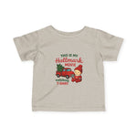 Load image into Gallery viewer, Infant Tee — 'Curl Up &amp; Press Play' Holiday Movie Baby Shirt
